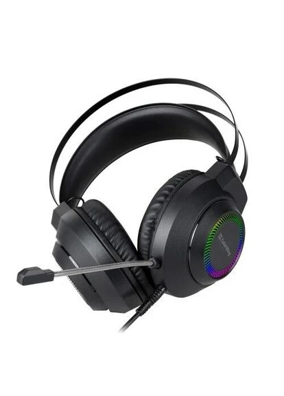 Наушники BlazeCore RGB,, 2x3.5 мм, микрофон, динамики 50 мм, RGB подсветка (USB), 115 дБ, 2 м (CW-HPG03BK) CW-HPG03BK Colorway (395348168)