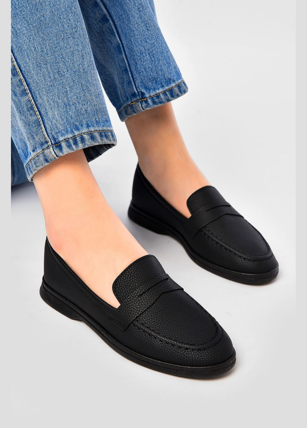 Let's Shop Туфлі-лофери жіночі чорного кольору лофери чорний з штучна шкіра, україна — демісезон (331288255)