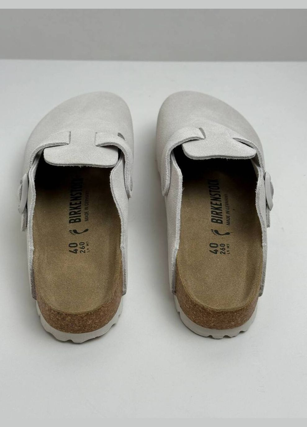 Замшевые шлепанцы клоги Биркеншток Boston Birken Sb (347624229)