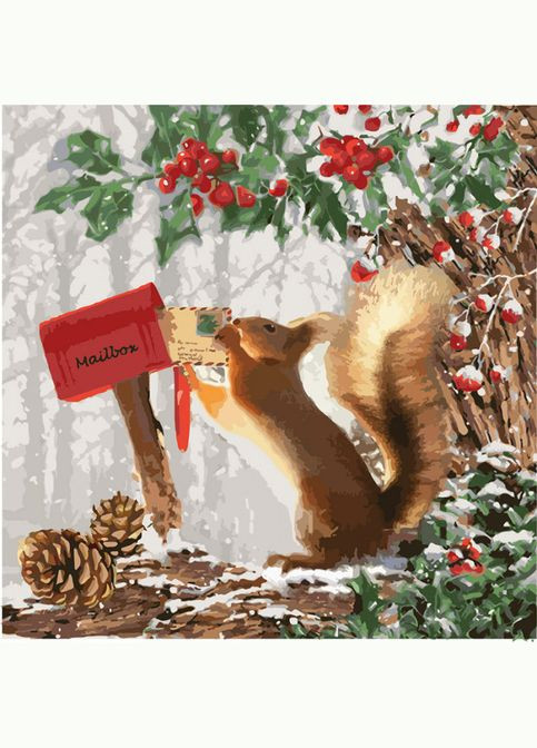 Картина по номерам. "Маленький бельчонок" 40*40 KHO4095 IDEYKA (334148255)