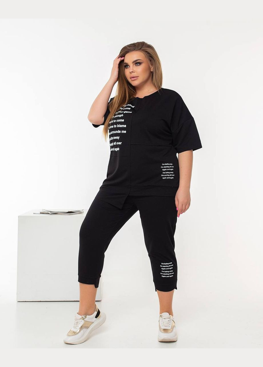 Женский костюм из футболки и бриджи мятного цвета. New Trend (304989353)