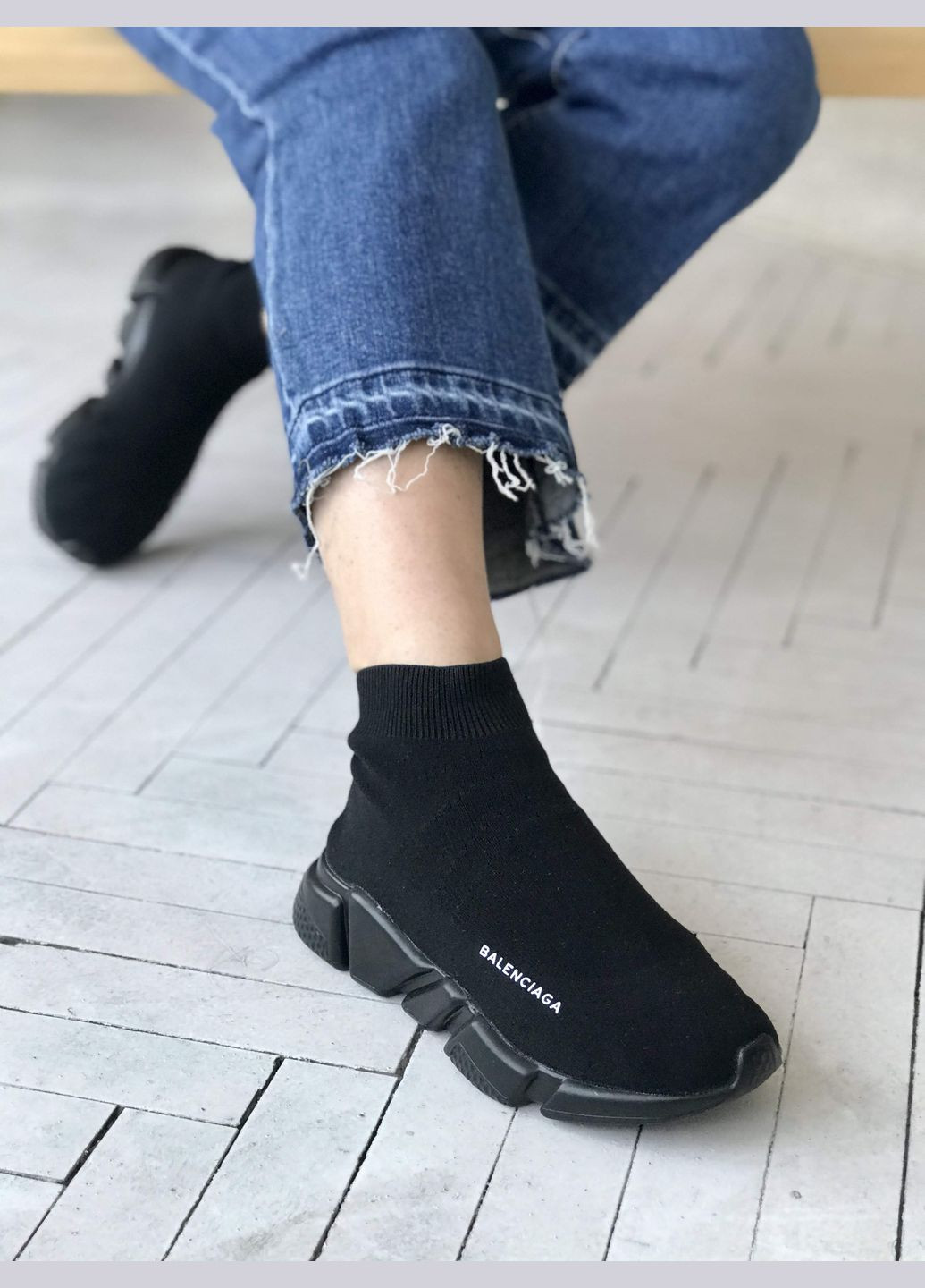 Кроссовки женские и мужские Balenciaga Speed Trainer black | Баленсиага Спид Трейнер черные No Brand чёрные лето (307397780)