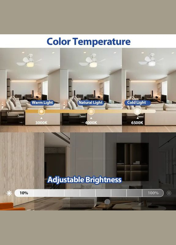 Потолочный вентилятор-светильник с лампочным цоколем E27, адаптером 120мм, потолочным патроном Е27 и пультом Monocrystal (335064314)