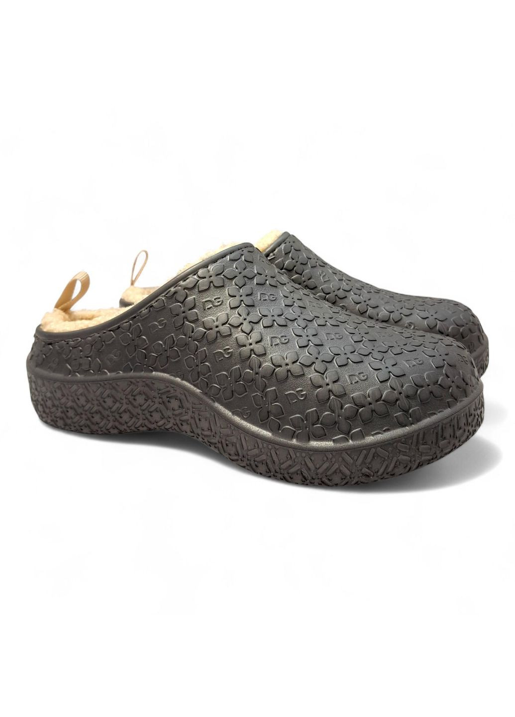 Серебряные женские утепленные сабо м4103 бежевые размер 37 (23.5 см) Dago