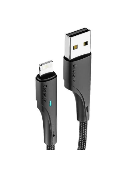 Дата кабель (EXCL-LSB01) Essager USB 2.0 AM to Lightning 0.25m 2.4A black (401637659)