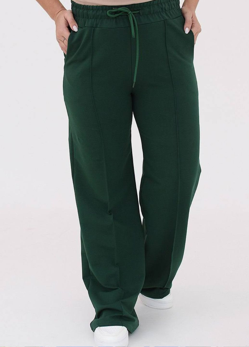 Зеленые спортивные демисезонные брюки No Brand