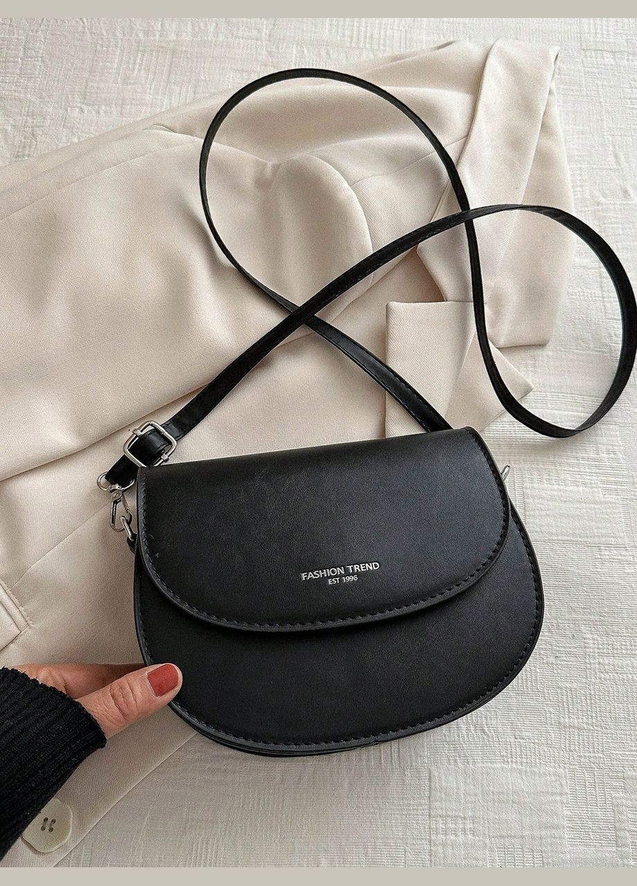 Жіноча сумка 6428 крос-боді на ремінці через плече чорна No Brand (306709416)