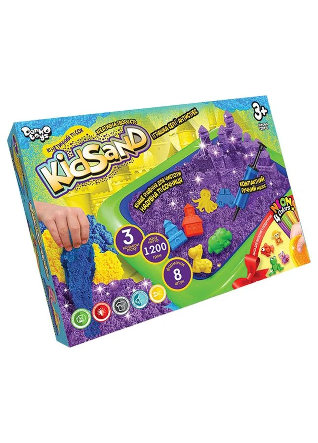 Кінетичний пісок KіdSand набір 8096DT, 1200 г піску і пісочниця Danko Toys (396870475)