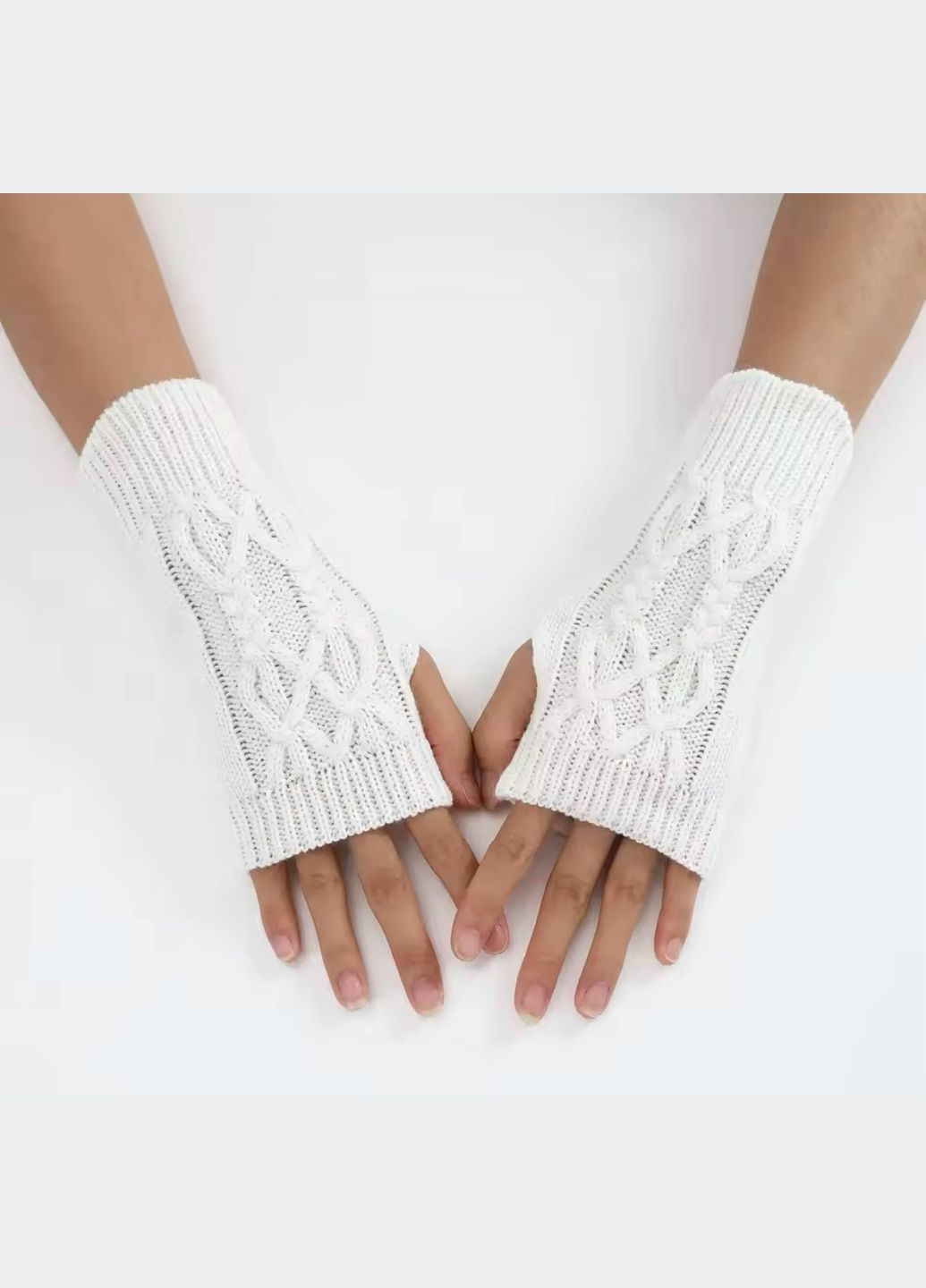 Рукавиці Мітенки без пальців "В'язані" No Brand Мітенки (314455223)