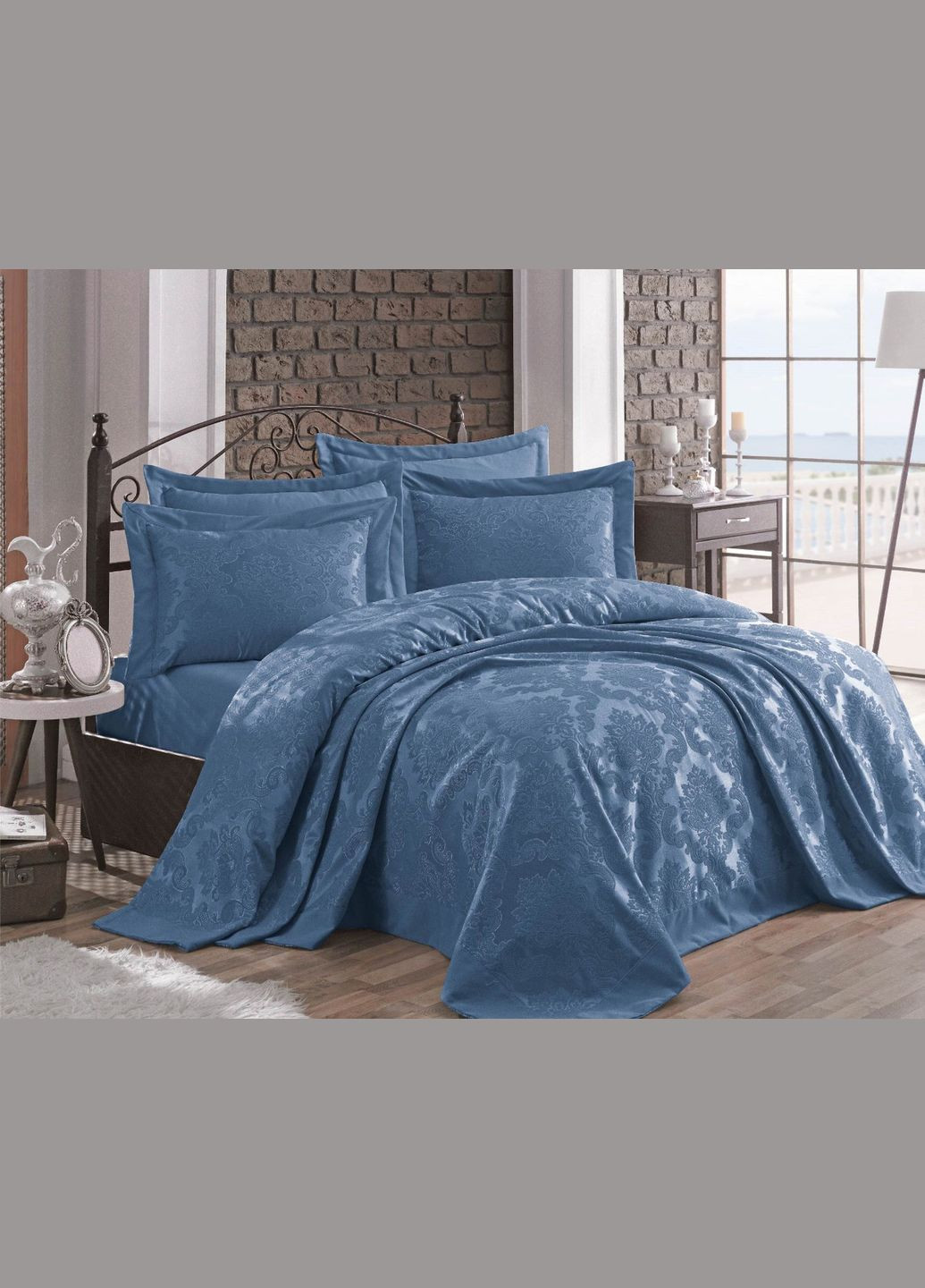 Покривало Gardines 240х260 см Ezgi синє Gardine's (324800054)