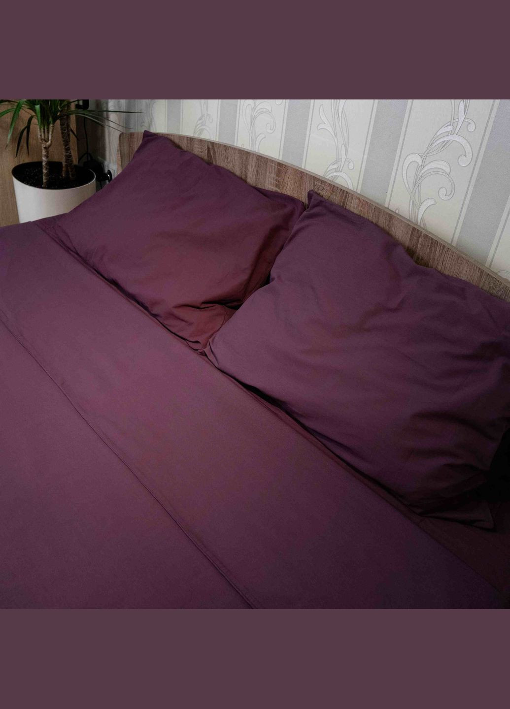 Комплект постельного белья Евро 200х220 Поплин 120 г/м2 Хлопок (Фиолетовый) 2 х 40х60 GM Textile (273378640)