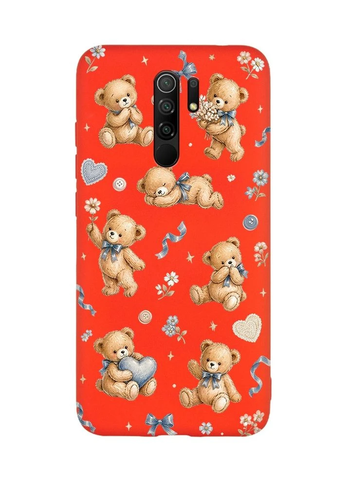 Матовий червоний чохол на Xiaomi Redmi Note 8 Pro Плюшеві ведмежата (принт 430) Creative (403246374)
