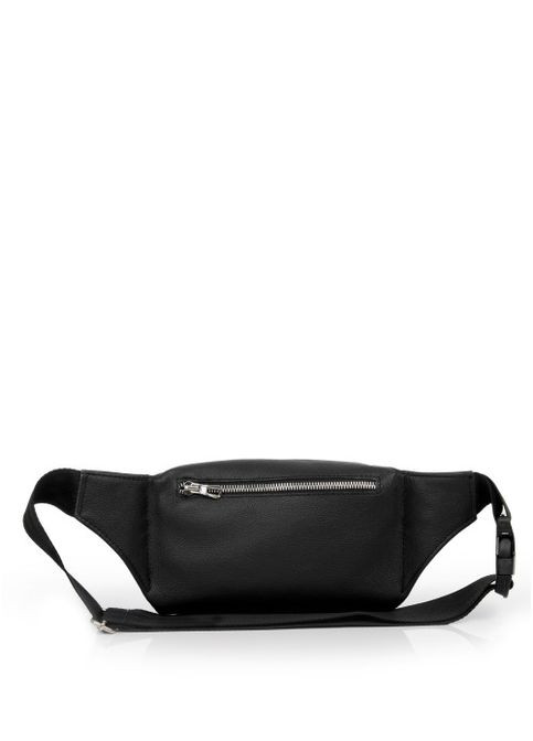 Женская сумка бананка на пояс из натуральной кожи Черная (788031512) Sambag (361244748)