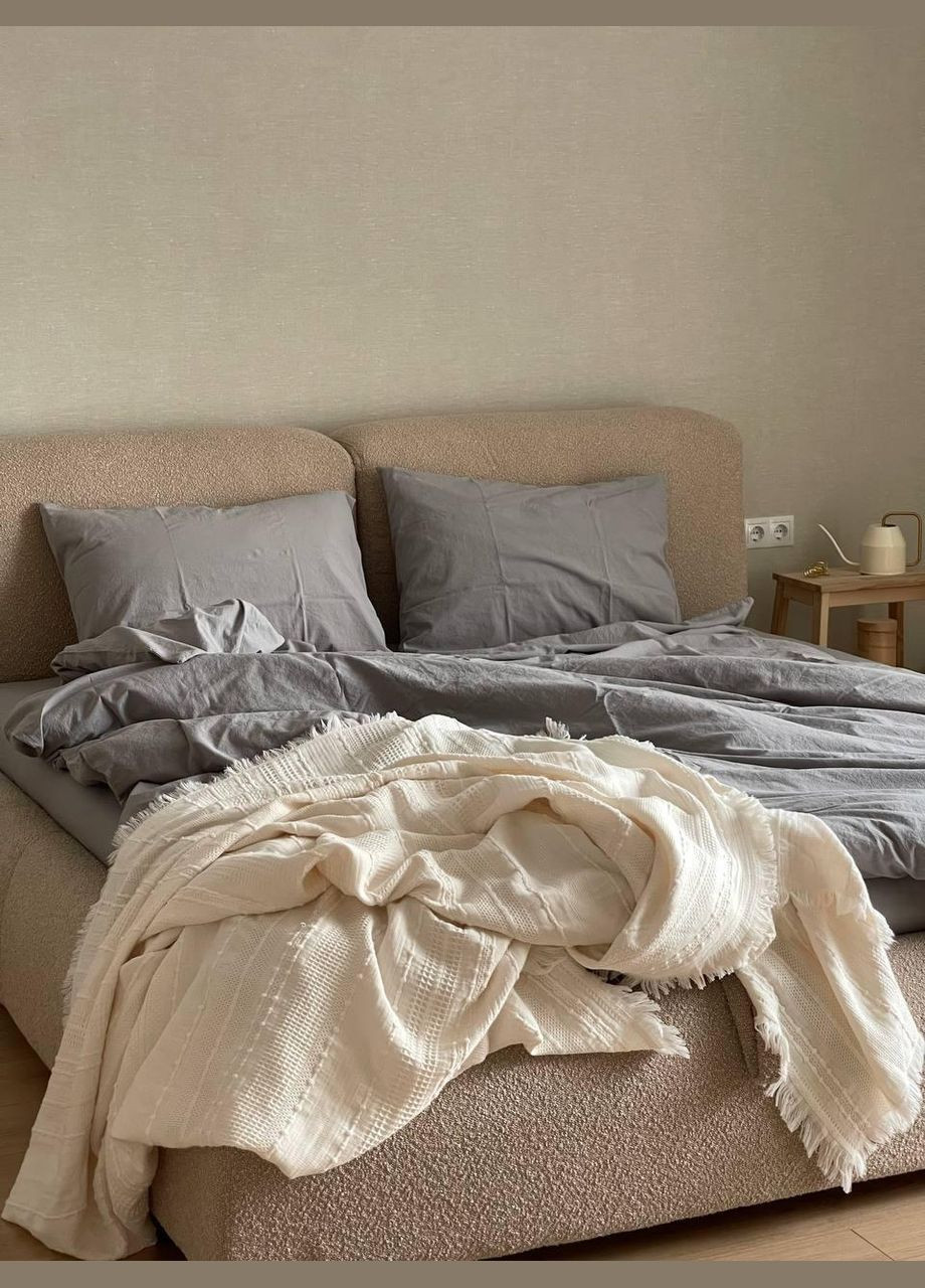 Комплект постельного белья Евро 200х220 наволочка 70х70 2шт Серый (П4К-al-sikel-var-001-01) No Brand (348094910)