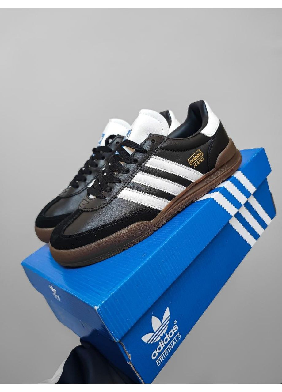 КРОССОВКИ ЖЕНСКИЕ ADIDAS JEANS BLACK / WHITE АДИДАС No Brand чёрные демисезоны (368885302)