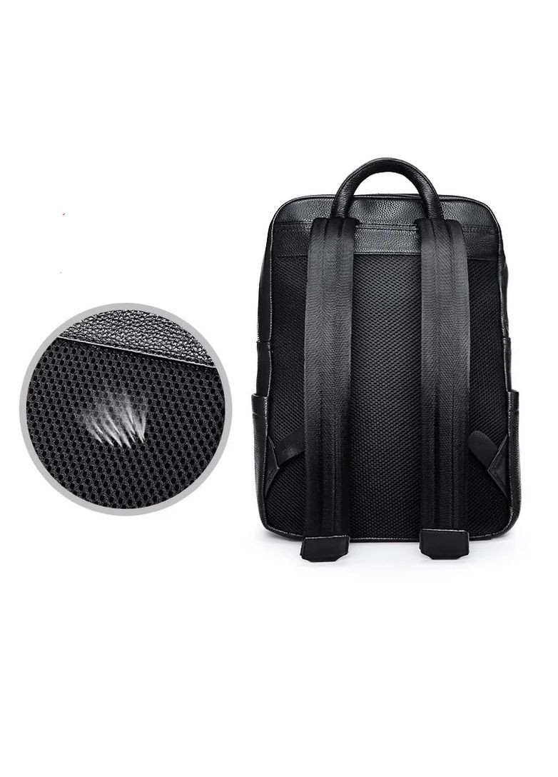 Современный мужской рюкзак из натуральной кожи для путешествий и повседневного использования Qvant 230728 - Черный Tiding Чоловічі шкіряні рюкзаки (366889837)