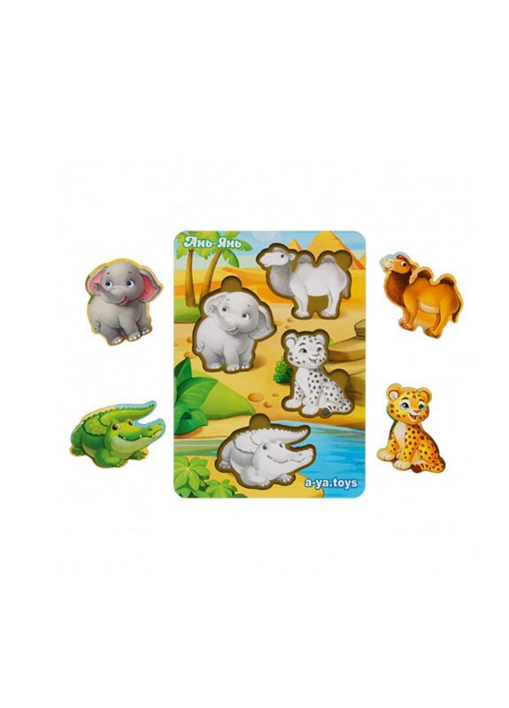 Дерев'яний пазл вкладиш «Тварини Африки-2» Ubumblebees (365640889)