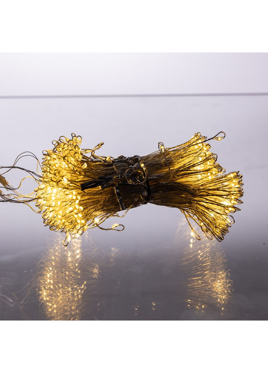Новогодняя гирлянда комнатная штора роса Хвойная лапа 3х3 м 600 LED Желтый свет D600LED3MY Garlando (366078104)