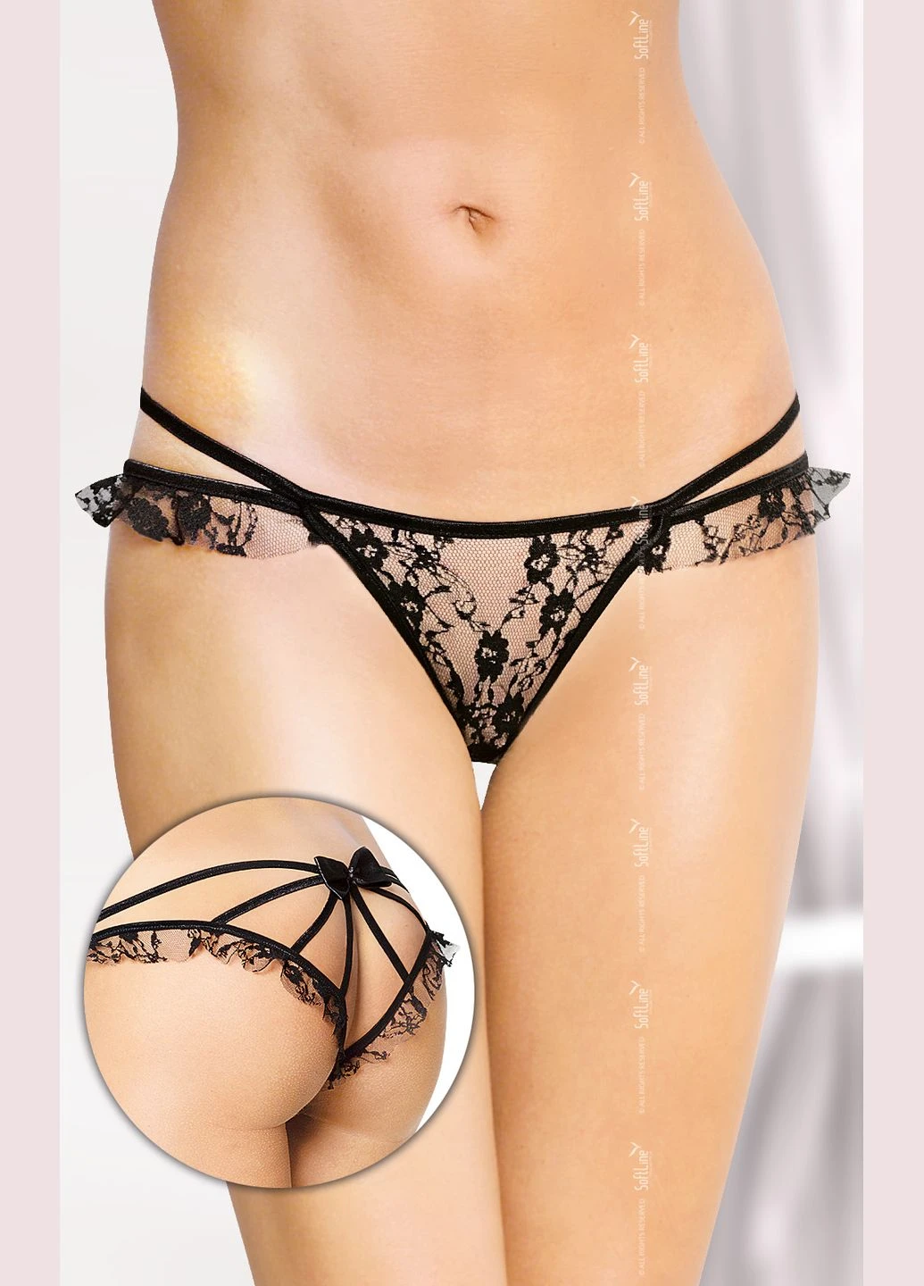 Женские стринги G-String 2447 Черные - CherryLove SoftLine (282967646)