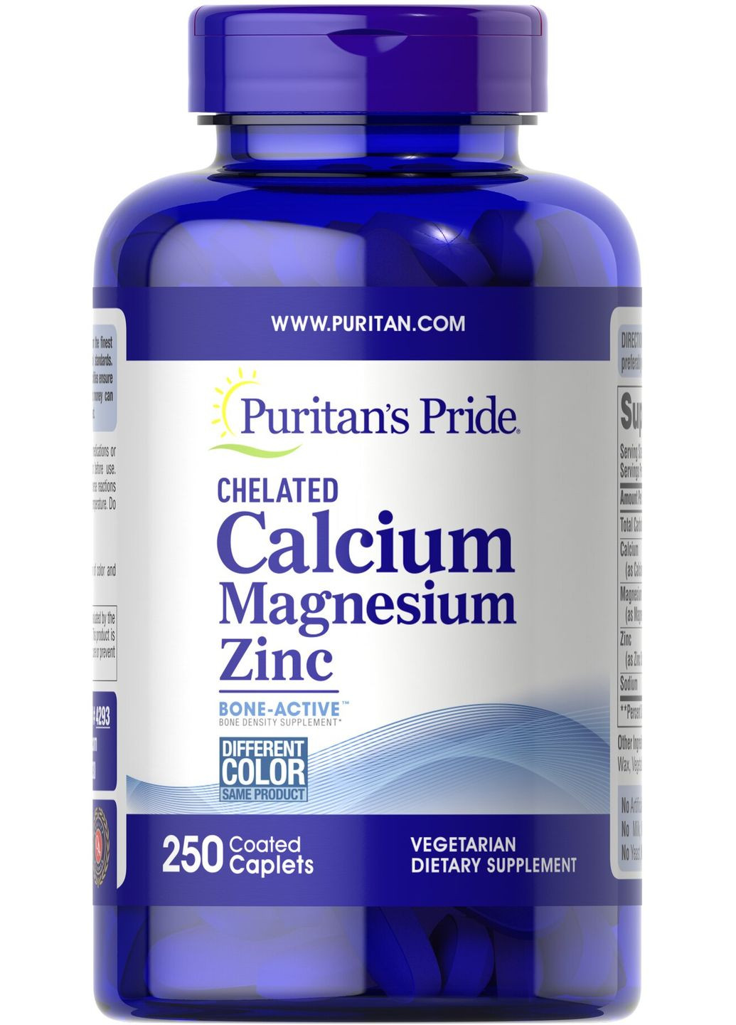 Кальций Магний Цинк хелат, Chelated Calcium Magnesium Zinс, 250 каплет Puritans Pride (365301736)