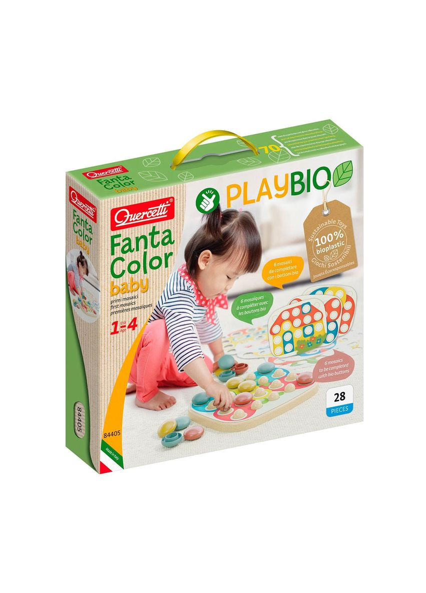 Набор серии Play Bio- Для занятий мозаикой Fantacolor Baby (большие фишки (21 шт.) + доска) Quercetti (342752509)