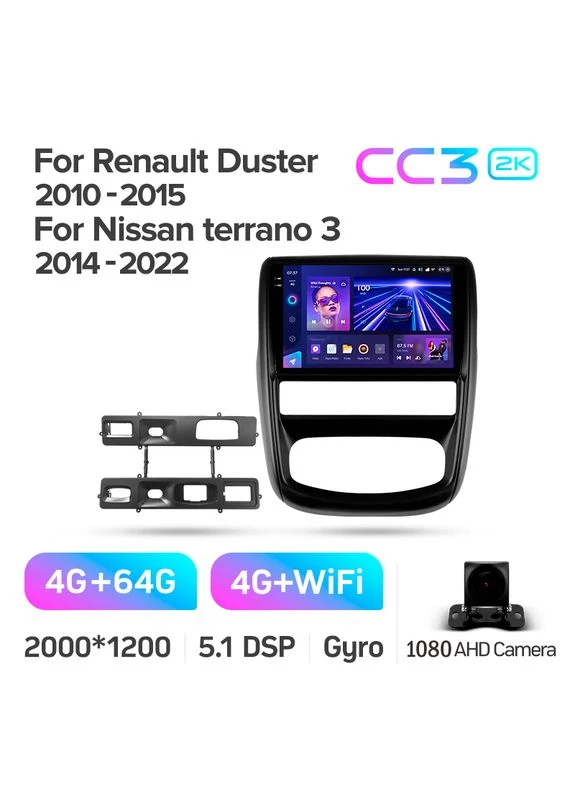 Штатная магнитола CC3 2K 4+64 Gb Renault Duster 1 2010-2015 9" Teyes (378947841)