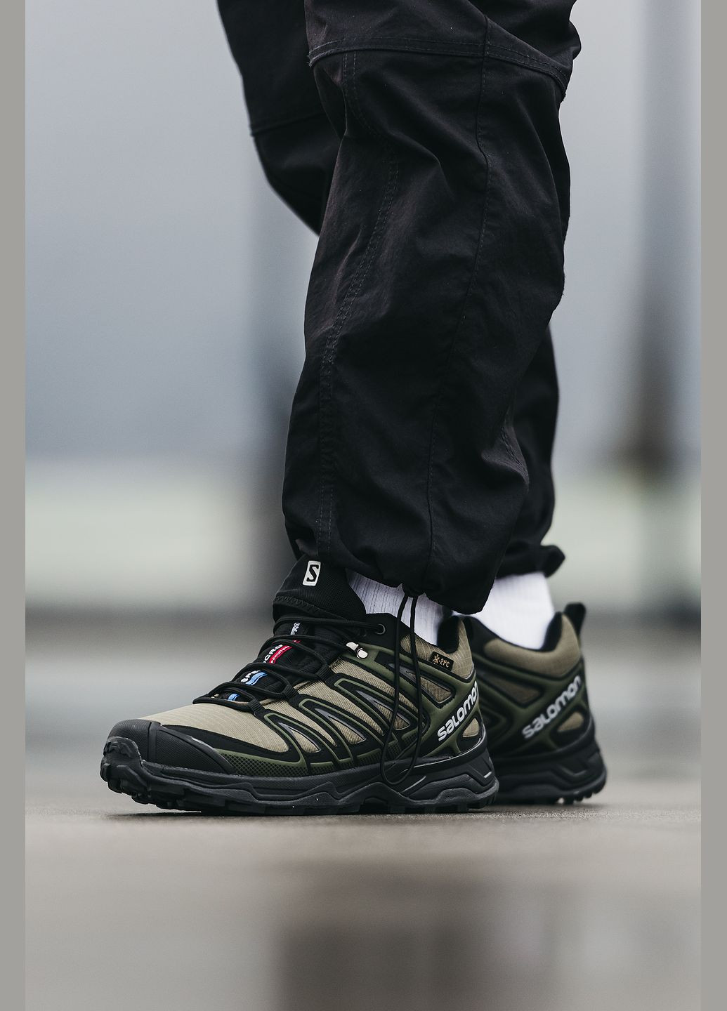Оливковые (хаки) зимние кроссовки зимние мужские salomon speed cross pro winter khaki fur | саломон спид кросс про хаки с мехом No Brand
