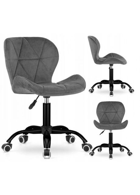 Кресло на колесах велюр серое (черное основание) Bonro B-531 (349819304)