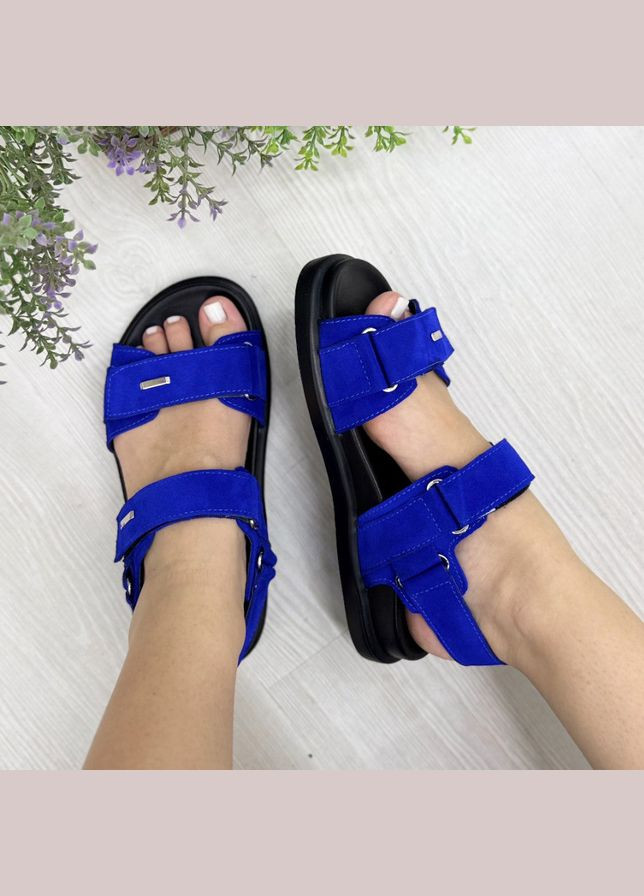 Босоніжки замшеві жіночі з анатомічною устілкою. Колір електрик. 38 розмір Vasha para (342324981)