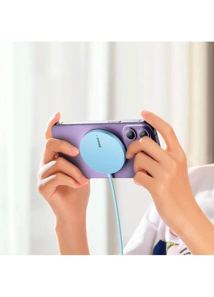 Бездротовий зарядний пристрій Simple Mini3 Magnetic Wireless Charger 15W Blue (CCJJ040303) [90316] Baseus (400982151)