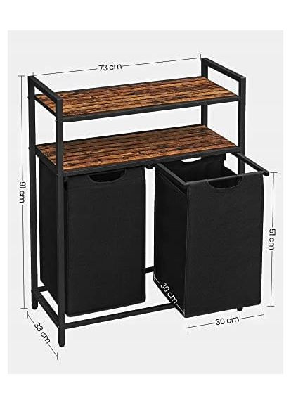 Корзина для белья Costway 92 л с 2 полками в стиле Loft Leobert (361951377)