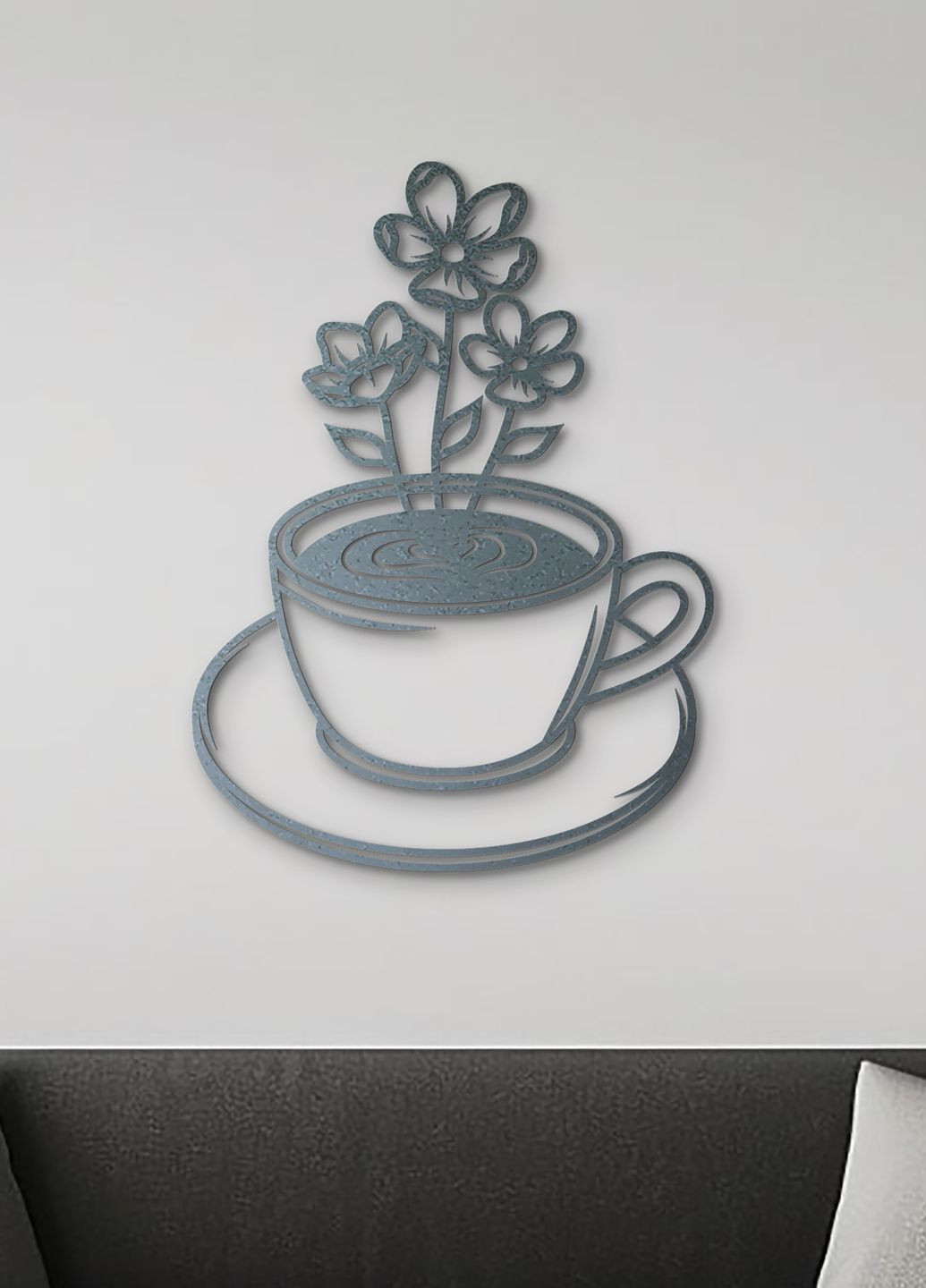 Сучасна картина на кухню, декоративне панно з дерева "Ромашковий чай", стиль лофт 30х23 см Woodyard (292013746)