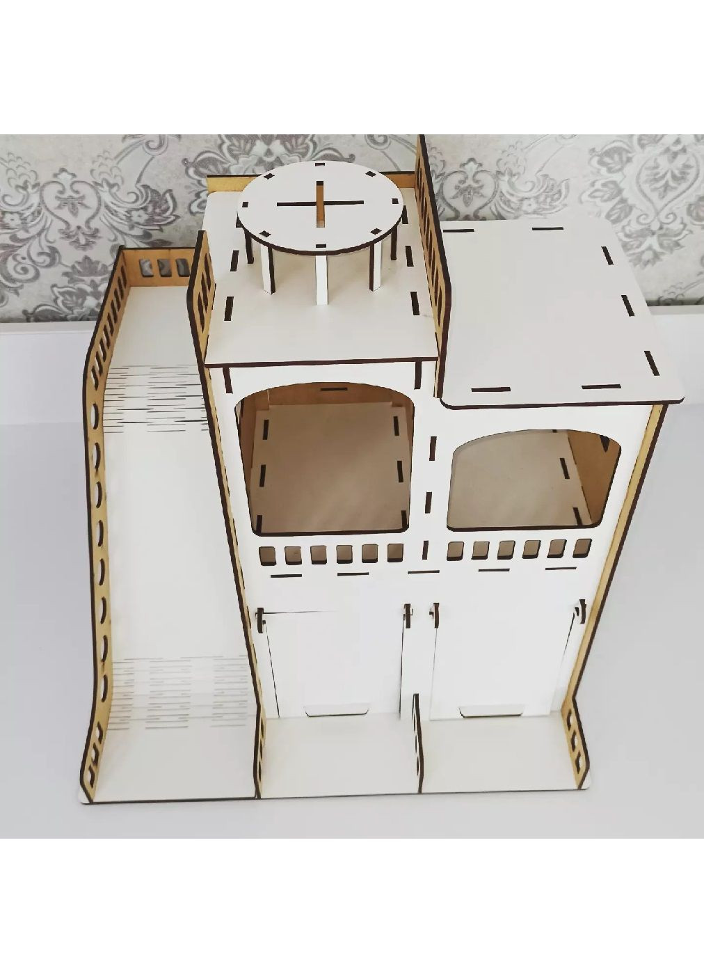 Дитяча парковка для дітей паркінг гірки для машинок гараж із вертолітною посадкою ручної роботи 43*38*38 см (541278-Т) Unbranded (331431425)