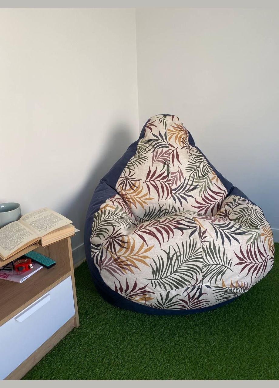 Крісло - мішок груша, M - 100х75 Akasya NEW B197-15+Багіра 11827 SkyPuff (361257982)