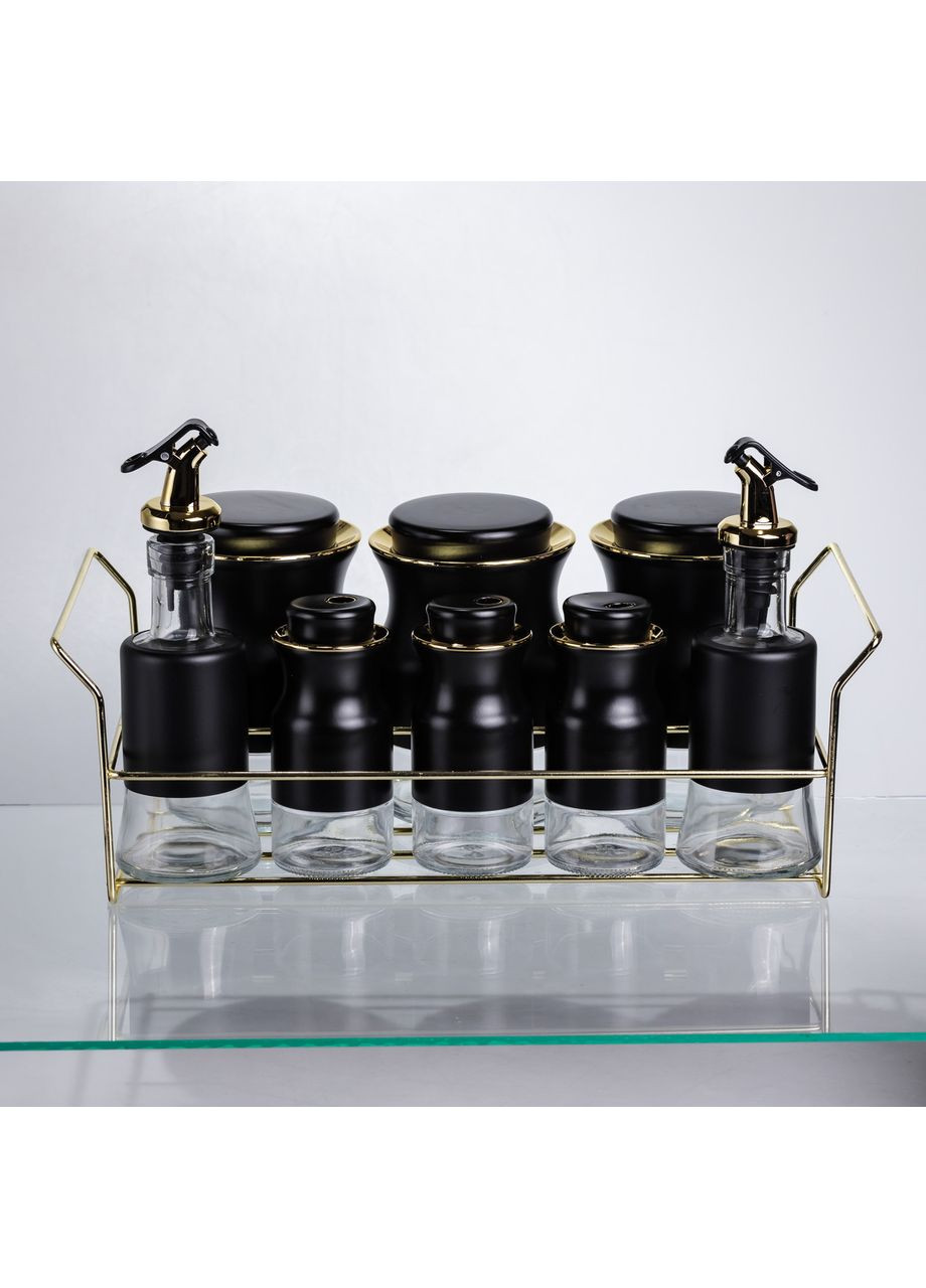 Набор для специй на металлической подставке контейнеры для приправ и масел органайзер для кухни Yiwu (370432491)