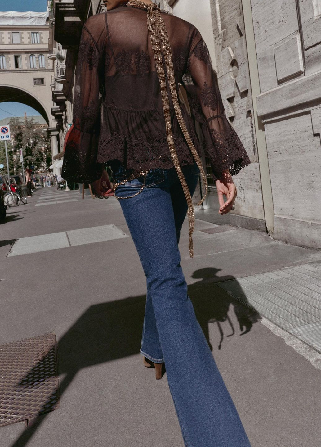 Коричневая блузка Zara