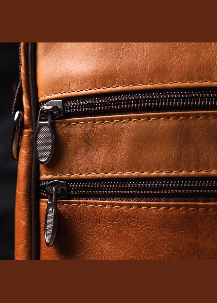 Сумка кросс боди кожаная мужская рыжая 21273 Vintage (329195456)