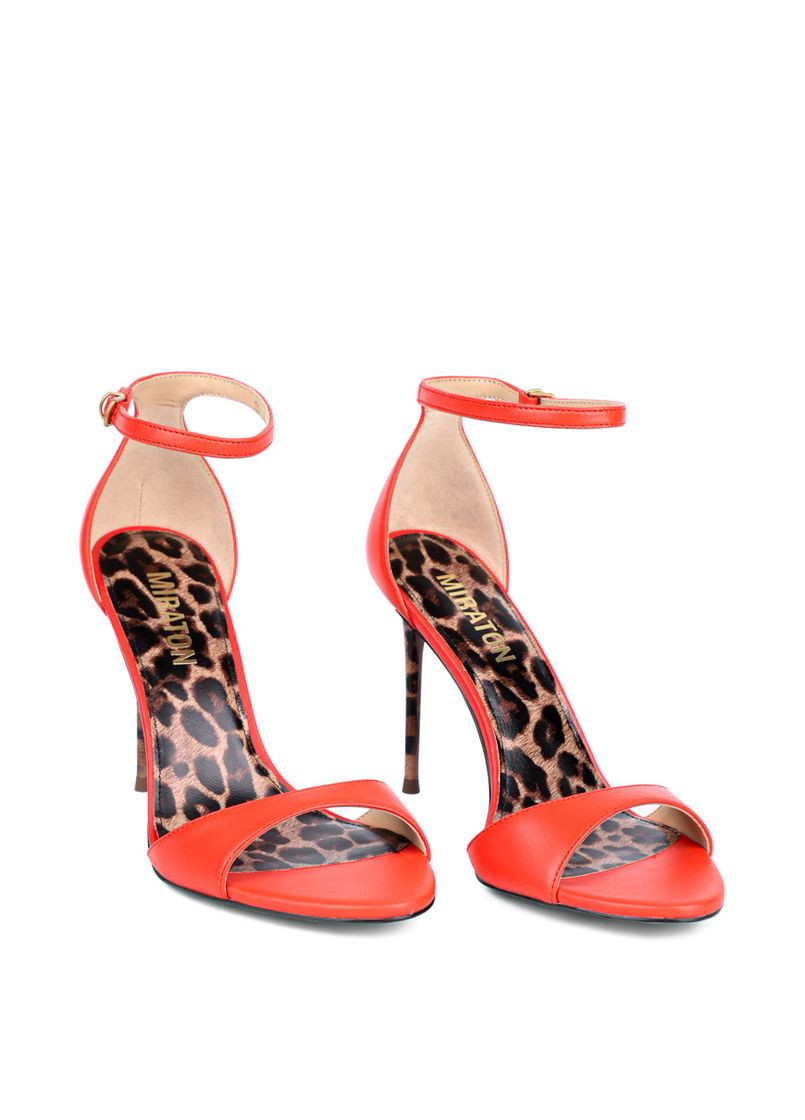 Жіночі Босоніжки 2559-1 Червоний Шкіра MIRATON (327538832)