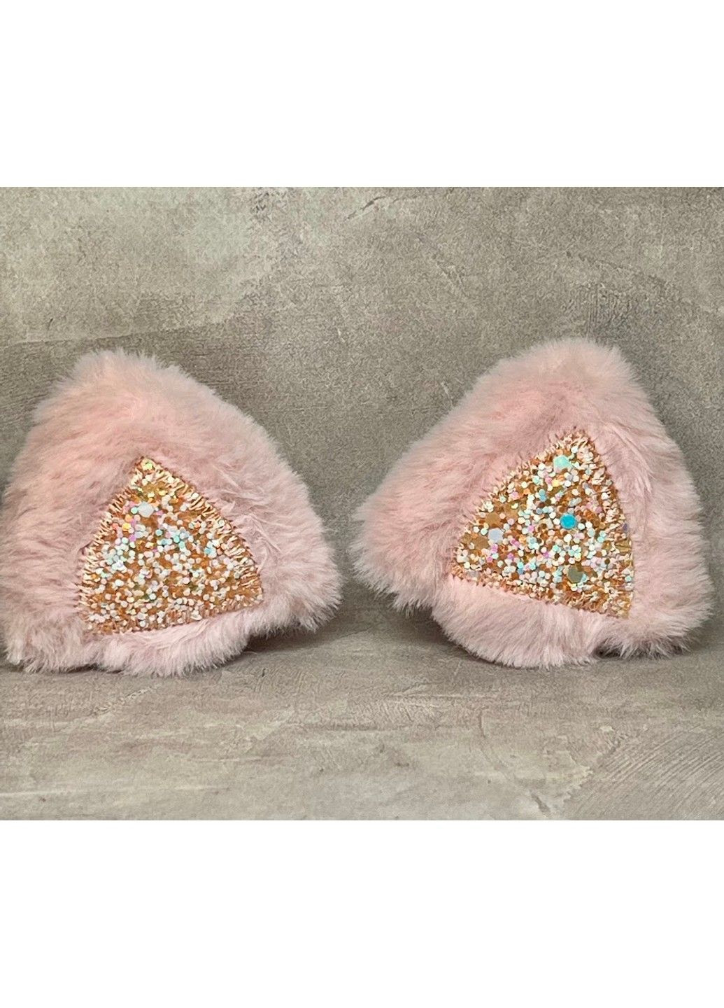 Вушка кішки зі штучного хутра, розмір 8 см, рожевий, арт 018595, 1 пара No Brand (341307563)