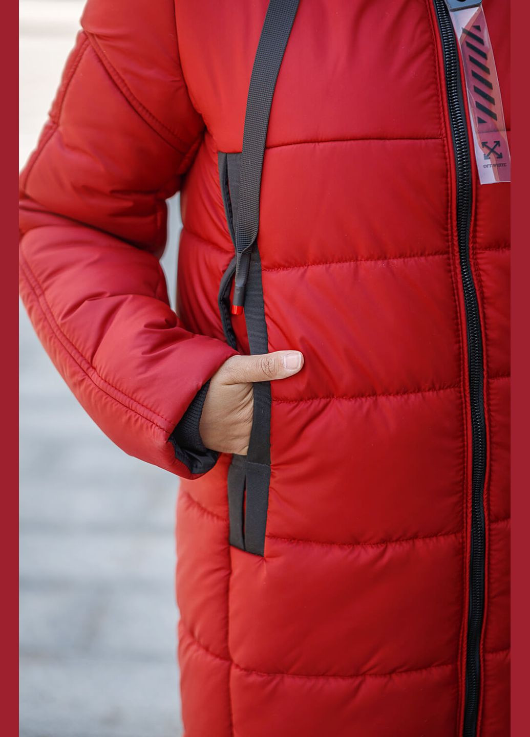 Червоне зимнє Пальто Одрі-П 44 Червоний MioRichi