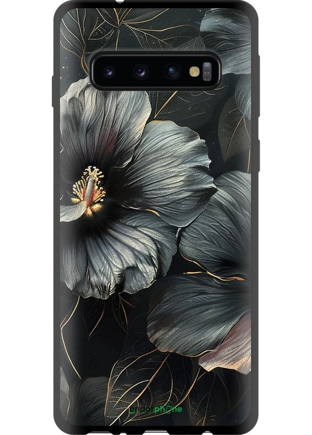 Чохол на Samsung Galaxy S10 Чорні квіти "6031b-1640-70447" Endorphone (373628490)