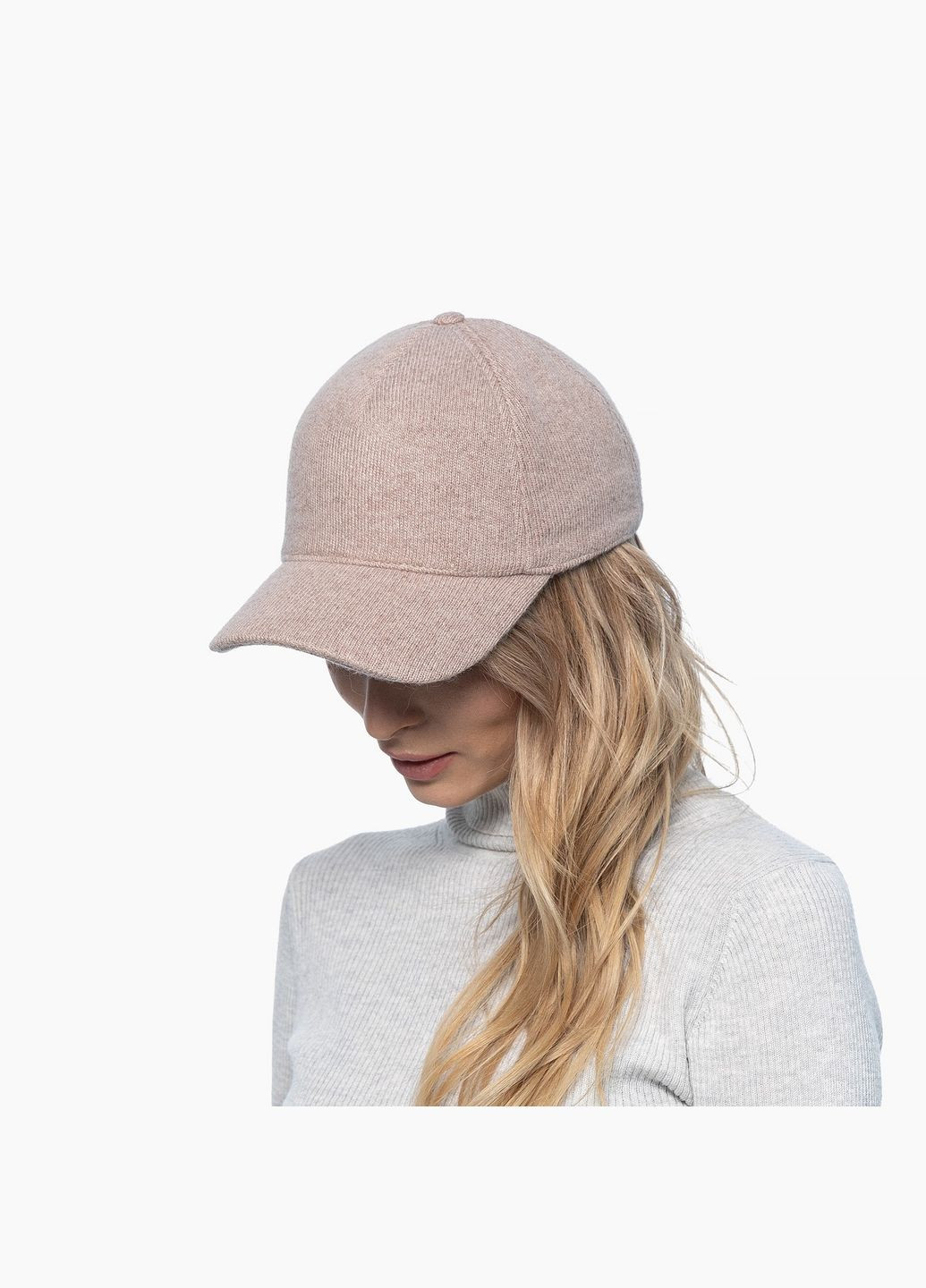 Бейсболка с регулятором женская шерсть бежевая TERENCE LuckyLOOK 283-749 (322782299)