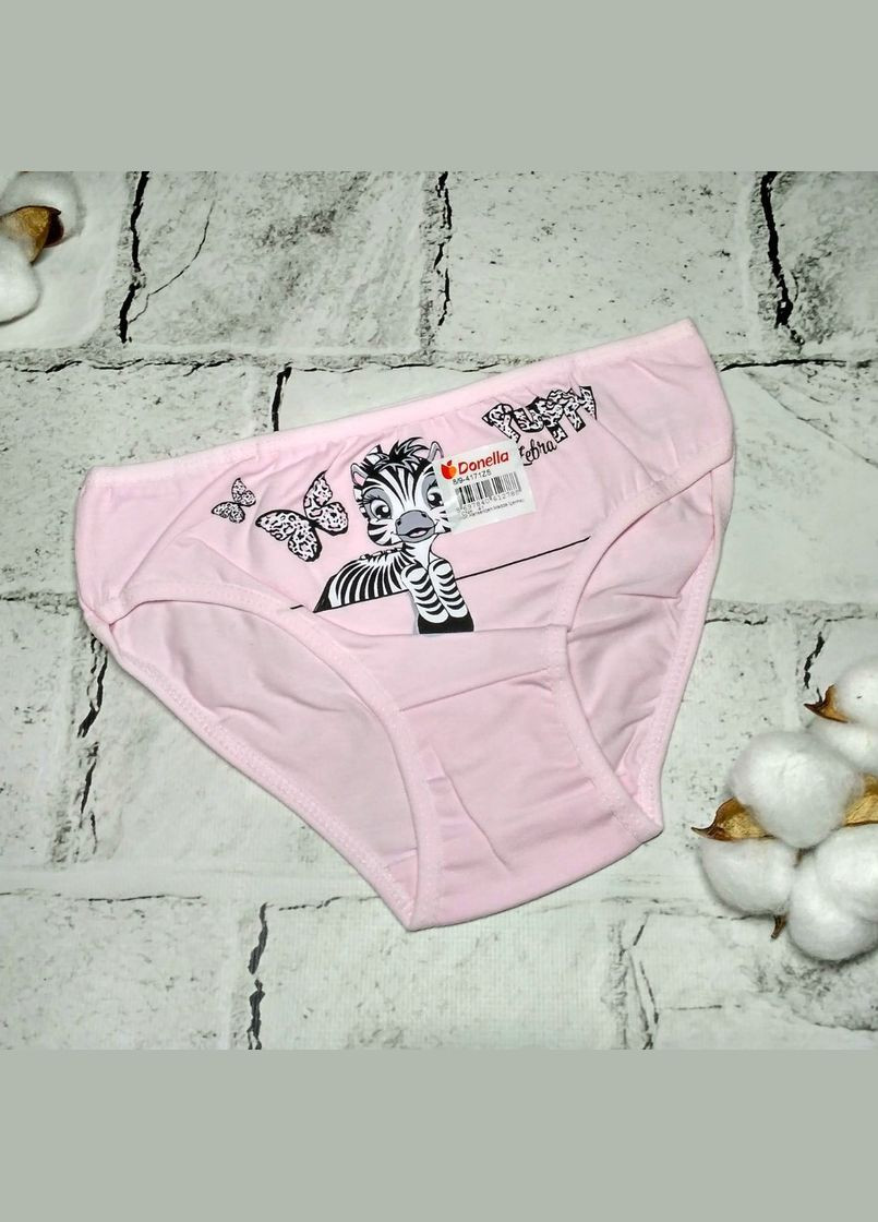 Трусики дитячі для дівчинки бавовняні труси дівчинці 134-140 см 8-9 років Зебра Рожеві Donella (327367809)