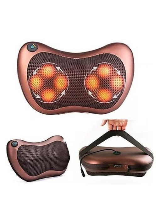Масажна подушка для дому Massage Pillow 8 масажних роликів коричневий (1756375287) No Brand (330243111)
