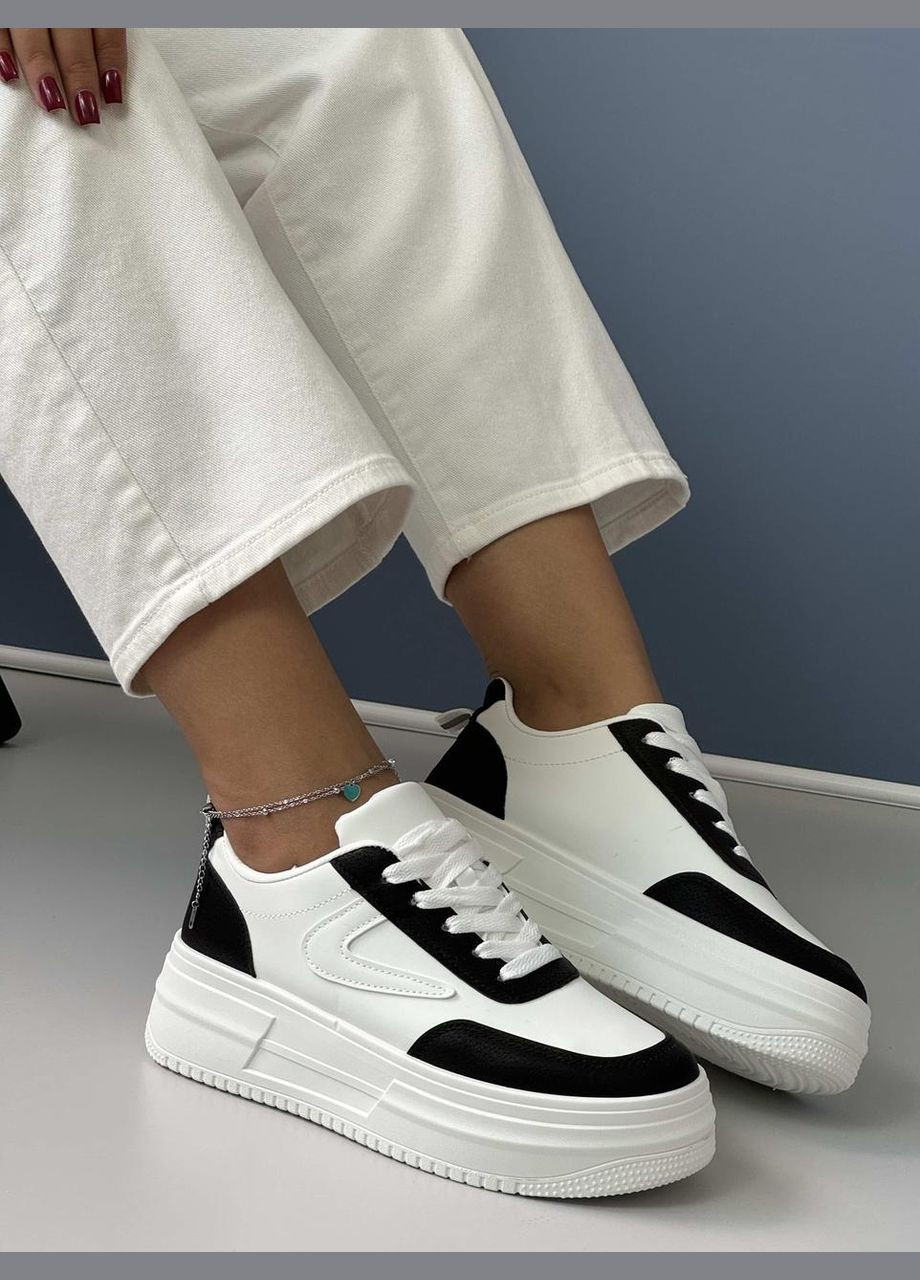 Женские молодежные кроссовки на платформе 1576 Белые No Brand белые демисезоны (340918570)