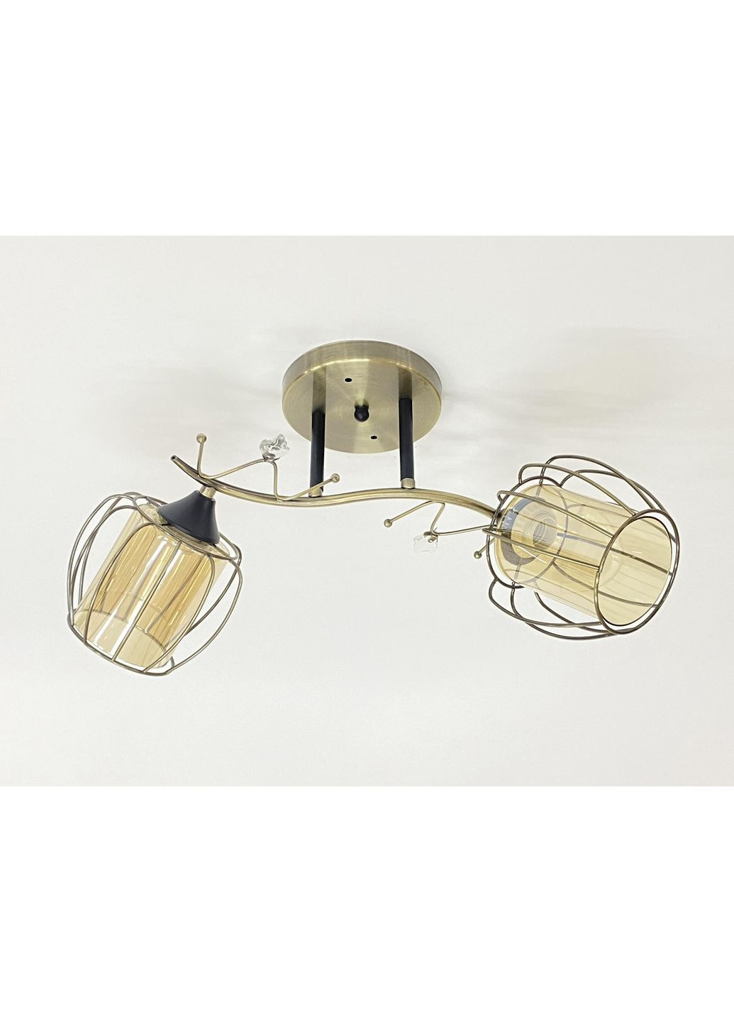 Стельова люстра на 2 плафони 91186/2 бронза+чорний Valeso (366546816)