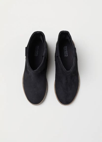 Черные демисезонная замшевые ботинки H&M