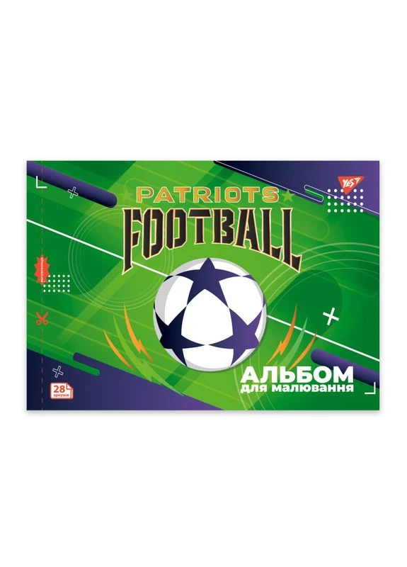 Альбом для малювання 28 л, A4, скоба,, гібрід+УФ ЛАК / Football Yes (391118260)