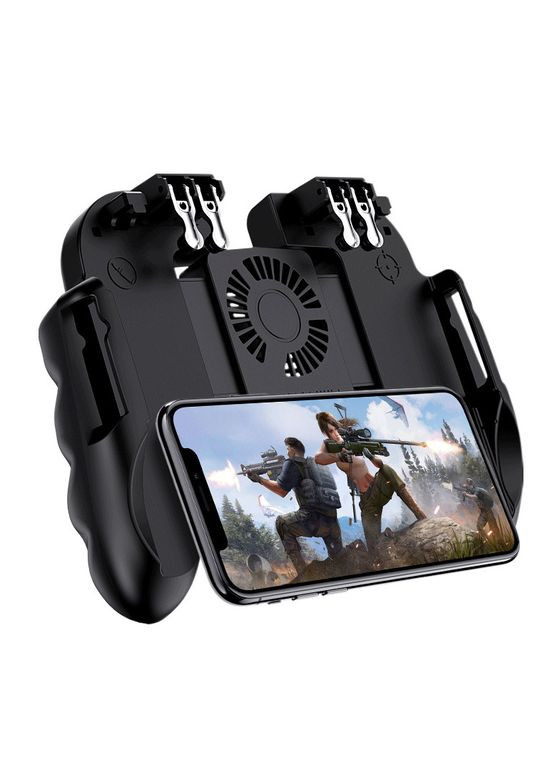 Ігровий геймпад тригер джойстик для телефону H9 з охолодженням і батареєю на 2000 мАг для гри в 6 пальців No Brand (322400869)