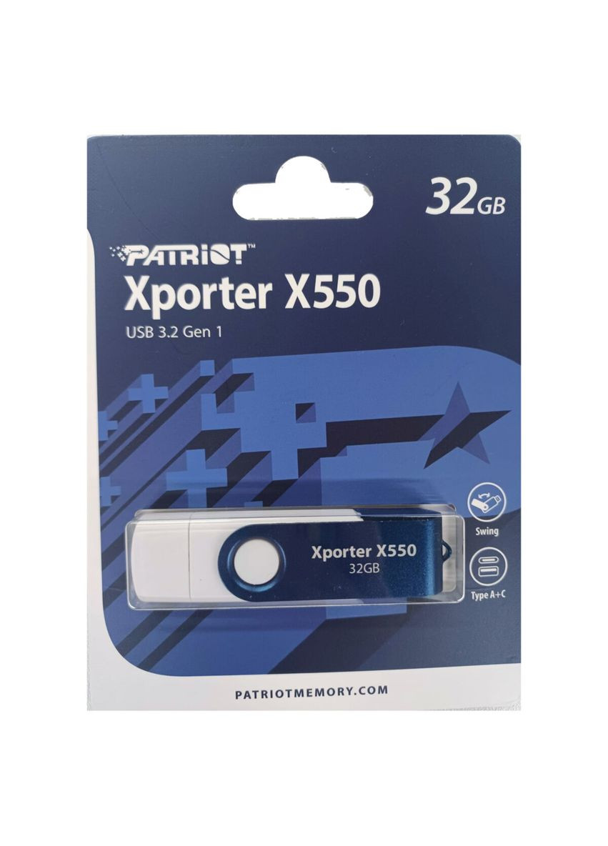 Флеш-накопитель USB 3.2 Gen 1 32GB Type-A+C Patriot Xporter X550 (345105718)